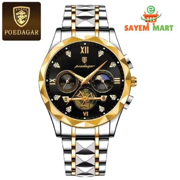 Poedagar 996 Diamond Cut Watch (Black)